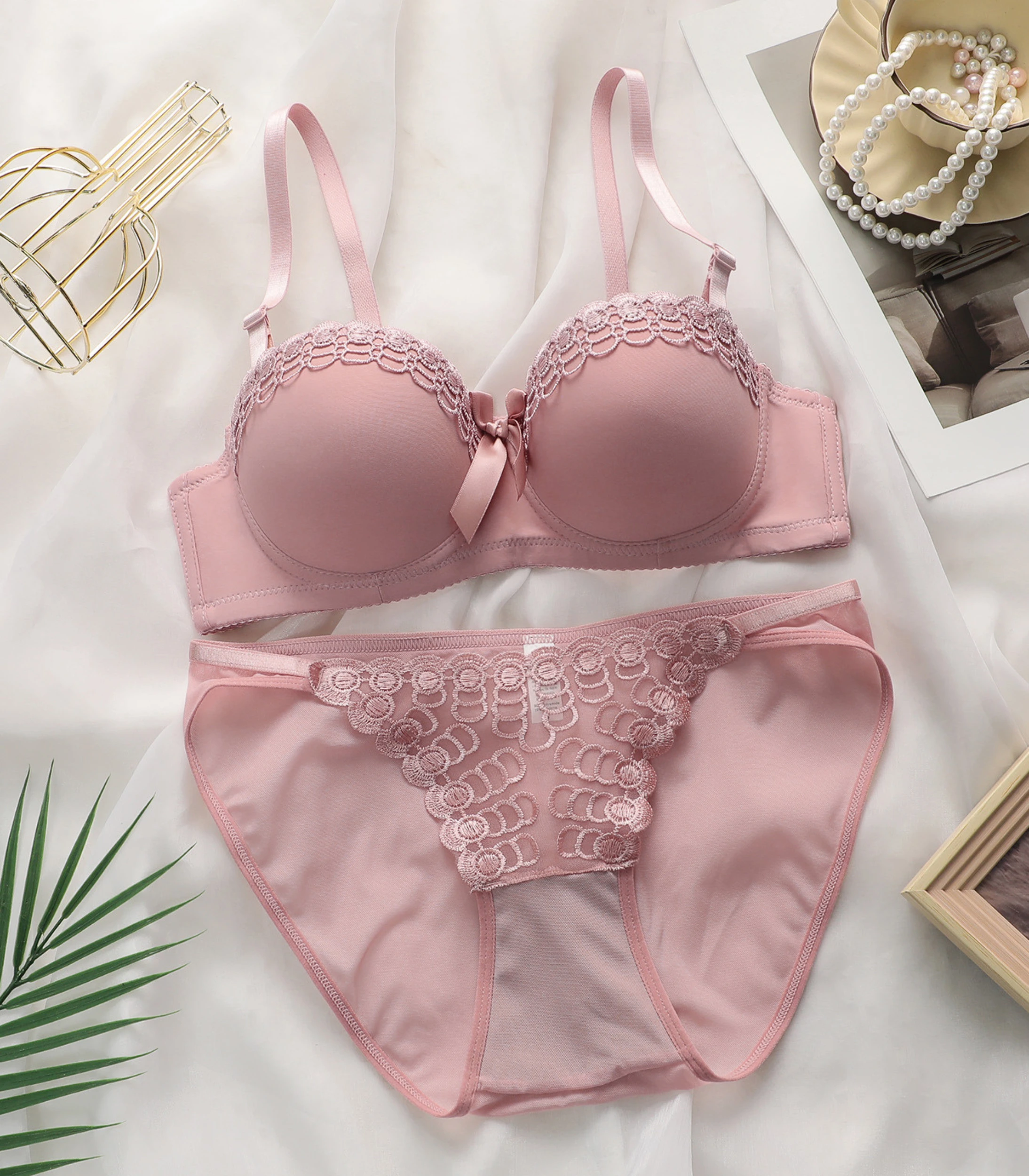 1 (2) Lace Bra & Panty Set - Image 1