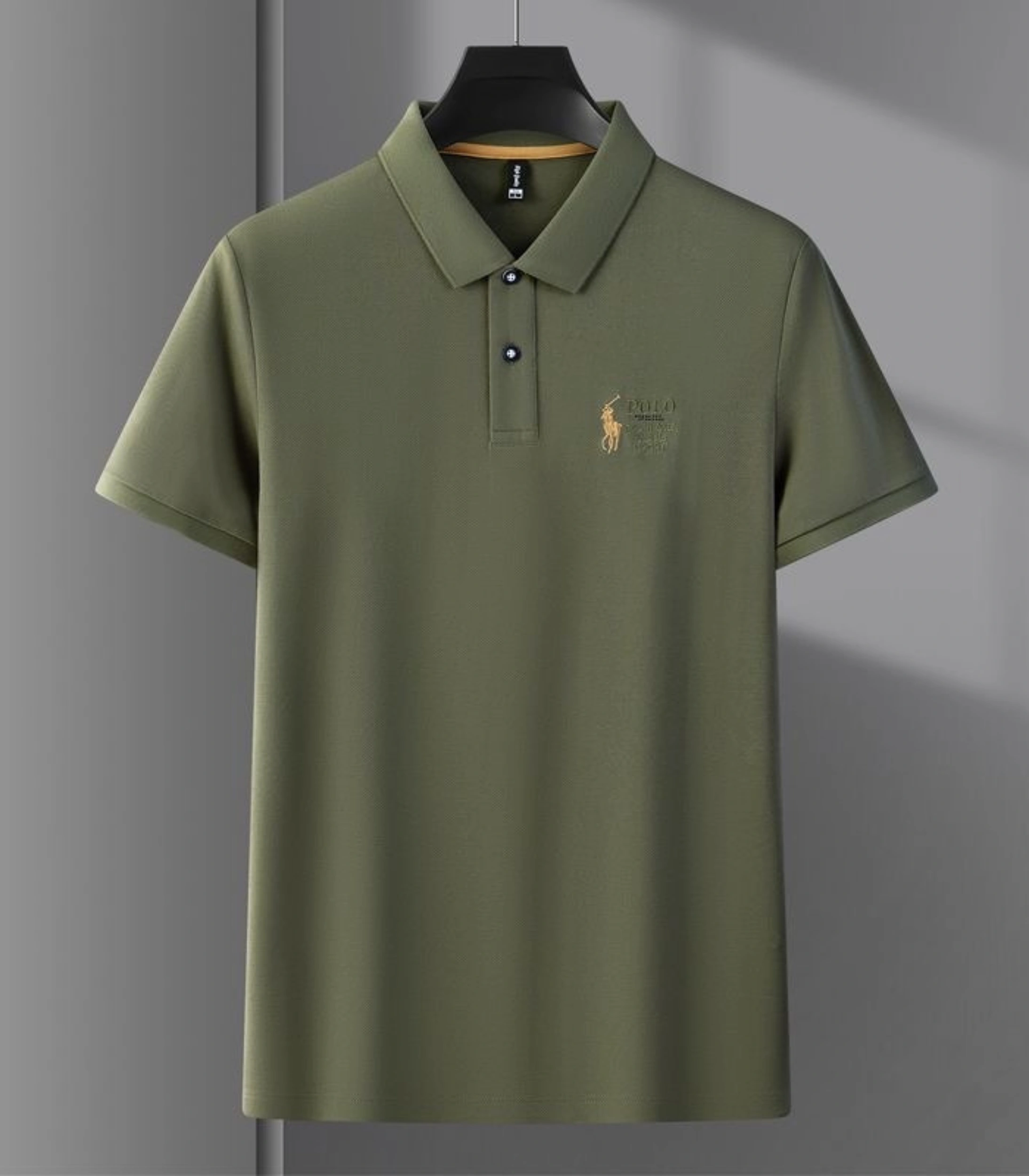 2 (3) Classic Embroidered Solid Polo Shirt for Men - Image 2