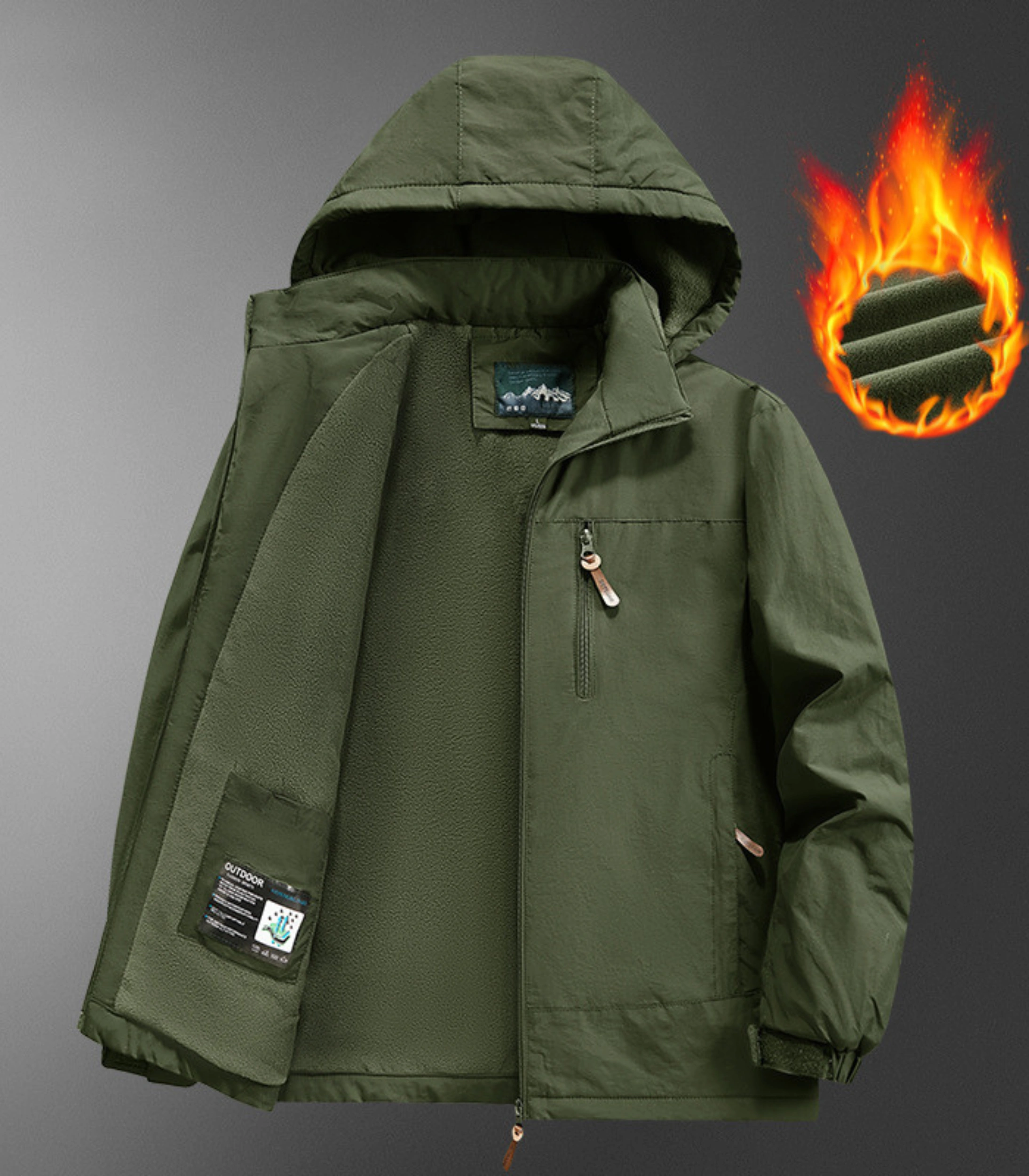 2 (8) Men's Fleece-Lined Winter Jacket - Image 3
