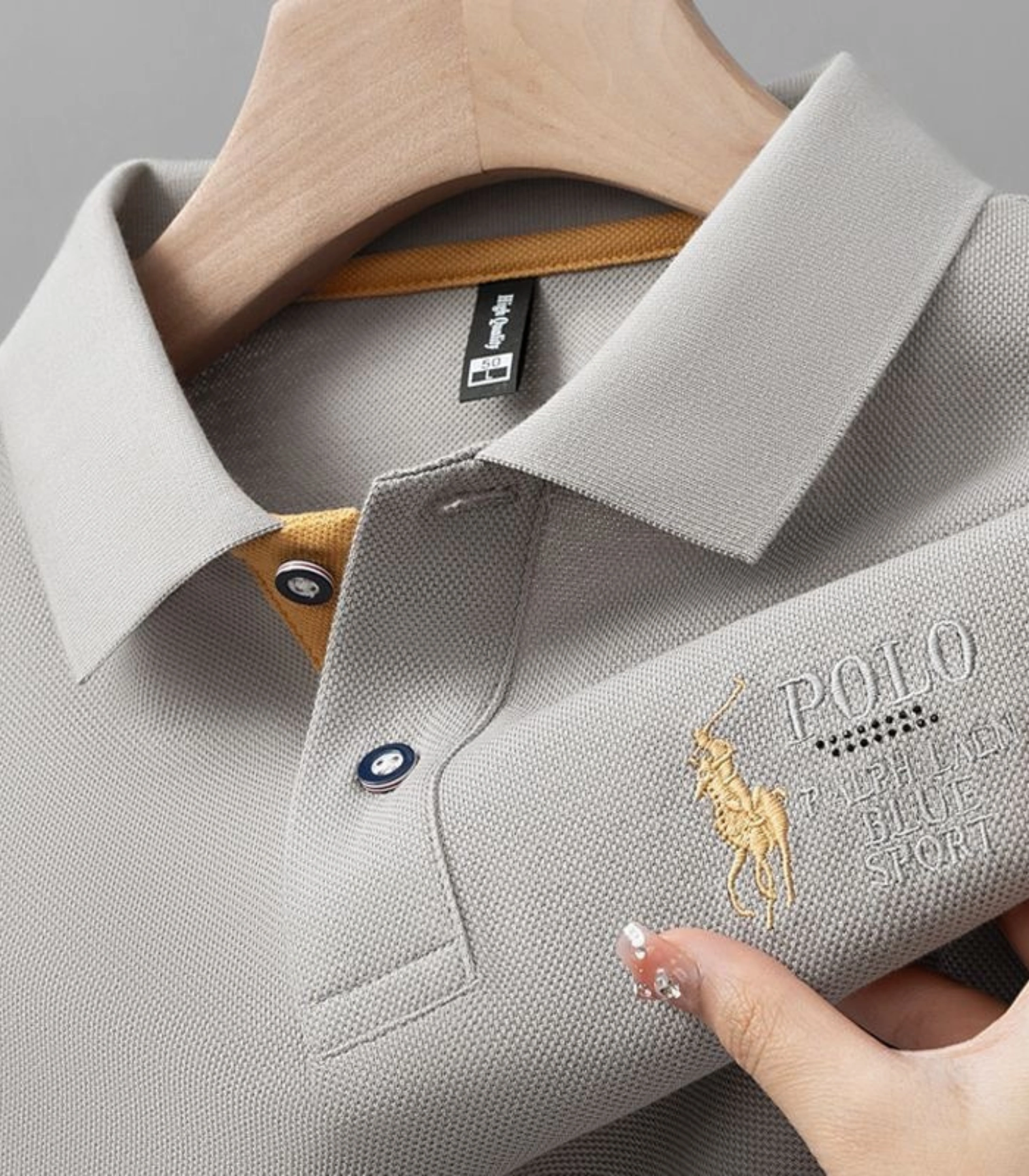 3 (3) Classic Embroidered Solid Polo Shirt for Men - Image 1