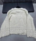 High-End Heavy-Duty Stereo Flower V Neck Long-Sleeved Autum 2025 Loose Single-Breasted Age-Reducing Top - Image 2