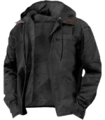 Men’s Rugged Canvas Sherpa-Lined Hooded Work Jacket - Weathered Tobacco - Image 5
