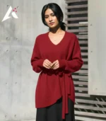 Premium V-Neck Belted Knit Tunic - Available in 4 Stunning Colors - Image 2