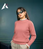 Dreamy Doll Ribbed Winter Top with Scalloped Lace Cuffs