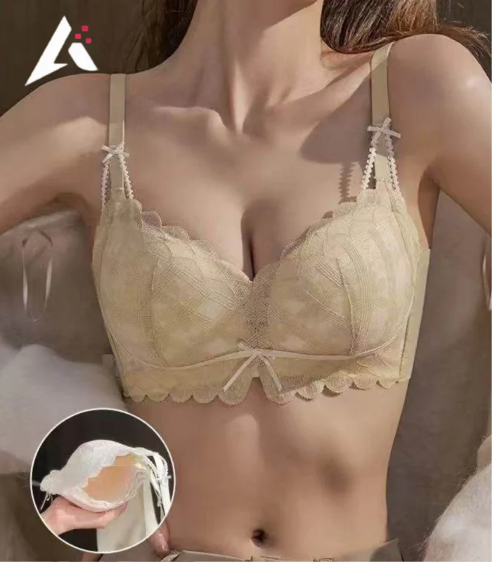 New Lace Small Breast Push-Up Bra - Image 4