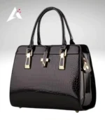 Stone Pattern Bright Leather Large Capacity Handheld Women's Bag Work